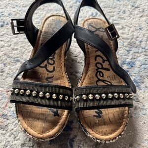 Sam Edelman Black Studded Sandals, 6.5